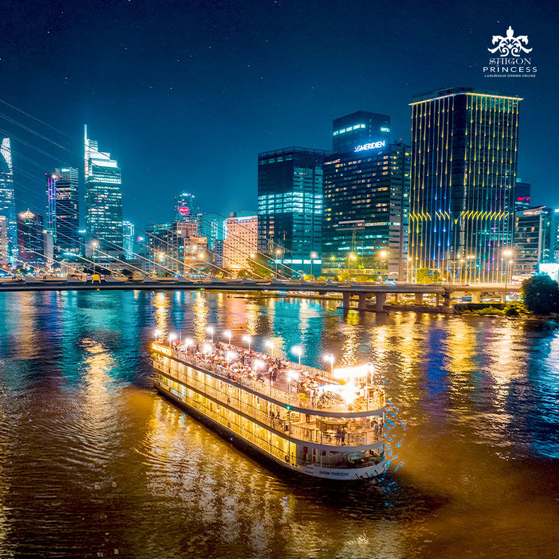 Ho Chi Minh City lights from the water — pure magic